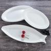 White Ceramic Oval Thick Edge Fish Plate