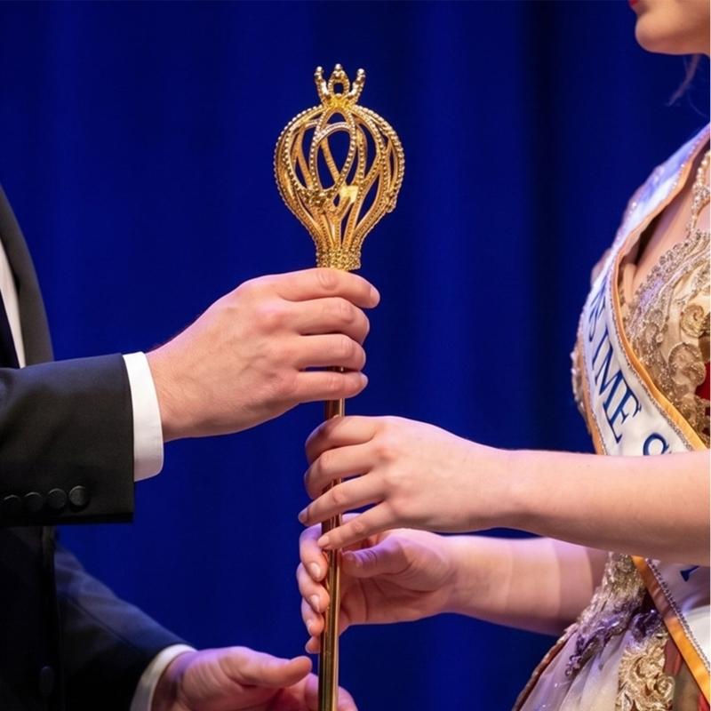 Elegant Gold Cosplay Scepter With Sparkling Rhinestones For Stage Performances And Costume Parties Gathering Dressingup