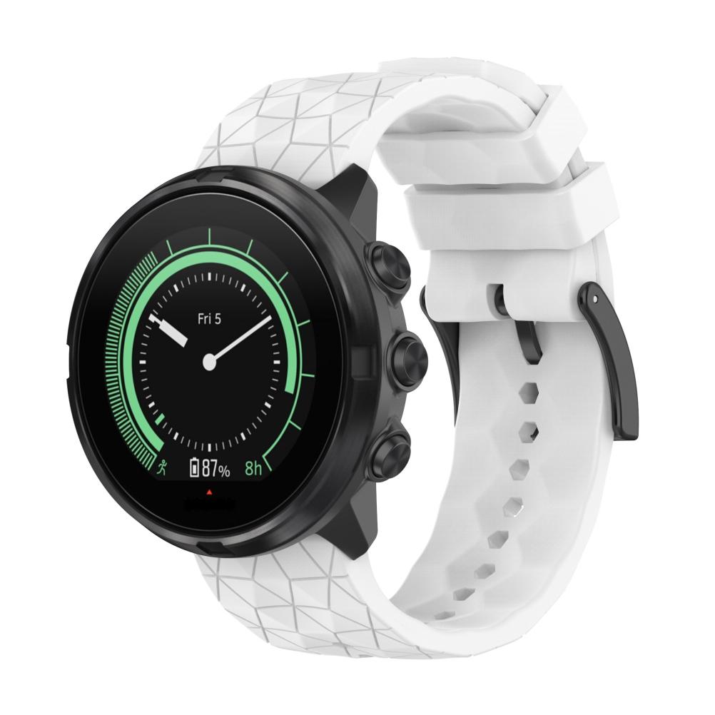 

Силиконовый ремешок, совместимый с Suunto 9 Smartwatch GPS для замены SUUNTO 9 Baro Sport Wrist HR белый