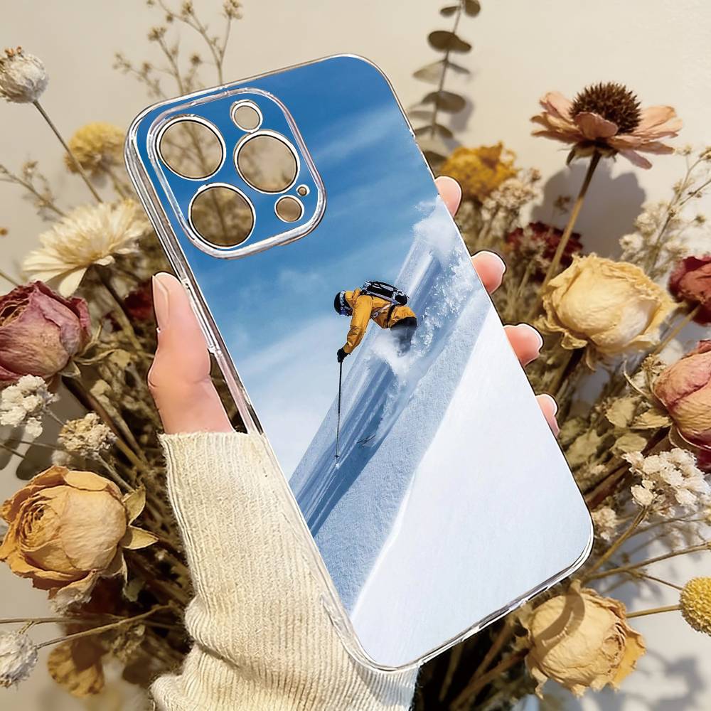 Sport Snowboarding Phone Case For iPhone 17 16 15 14 13 12 11 Mini Pro Max Plus Transparent Cover
