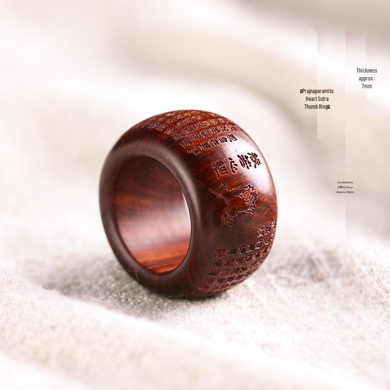 

Purple Sandalwood Heart Sutra Men s Zen Thumb Ring