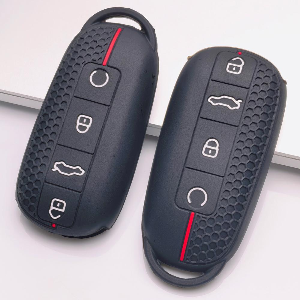 Soft Silicone Smart Key Sleeve for Chery Tiggo 7 Pro Arrizo 8 OMODA 5 Jetour Traveler Dashing Honeycomb Texture Racing Stripe Smart Key Fob Sleeve