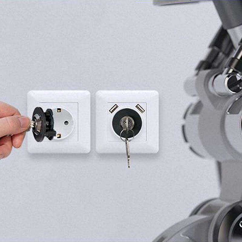 Socket Lock With Key Lockable Power Anti-Theft Lock Child For Protection Zinc Alloy Socket Lock Household Safety Lock
