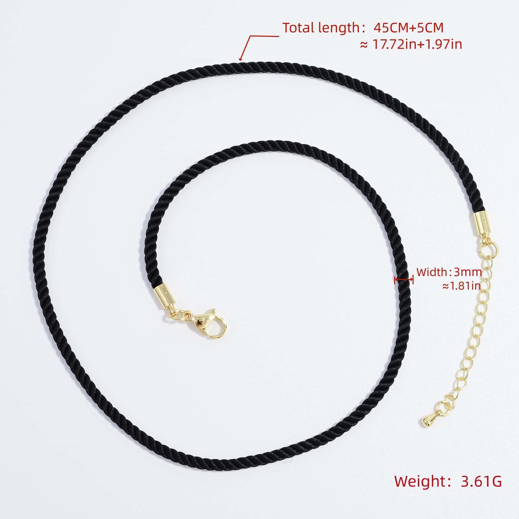 ZHUKOU Braided Cord Necklace Handmade DIY Jewellery Making Accessories Total chain length: approximately 19.69 inches