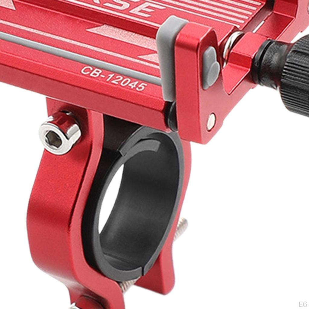 Bicycle Phone Holder, Motorcycle Handlebar with Soft Cushion, Alloy Mobile Clip