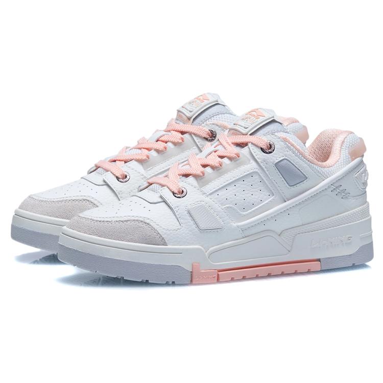 New LiNing Anti Slip Wear Resistant Low Top Skateboard Shoes Women's Snow White AGCR400-3
