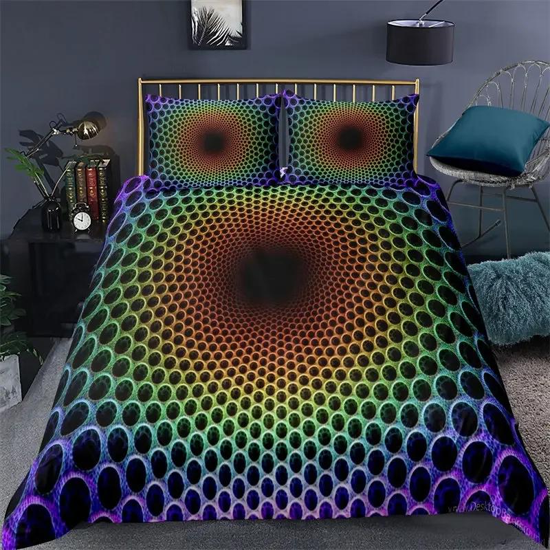 3D Honeycomb Abstract Geometric Comfortable Duvet Quilt Cover Pillowcase Bedding Set Children Bedroom Decoration Home Textile