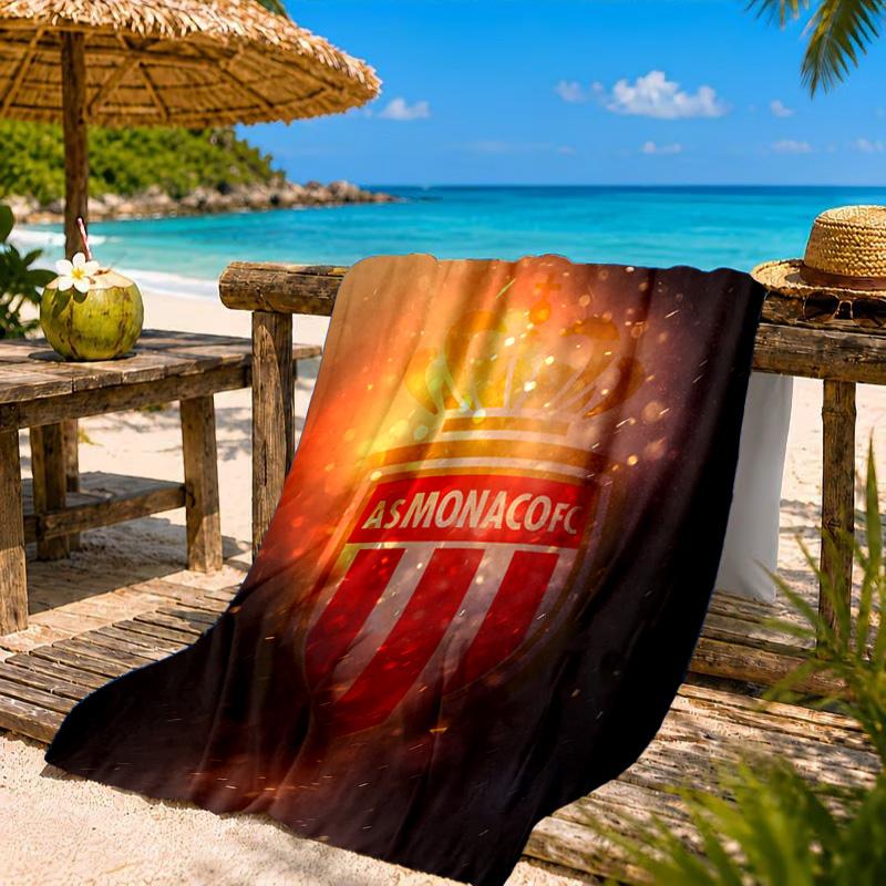Monaco Football club Printed Microfiber Beach Towel, Soft And Absorbent, Quick-Dry, Ideal for Summer Travel, Beach Essential, Swimming Pool