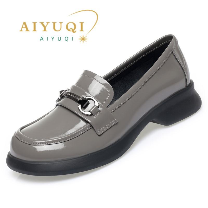 Fashion AIYUQI Loafers Women Genuine Leather 2025 New Ladies Spring Shoes Round Head Fashion British Style Shoes Women