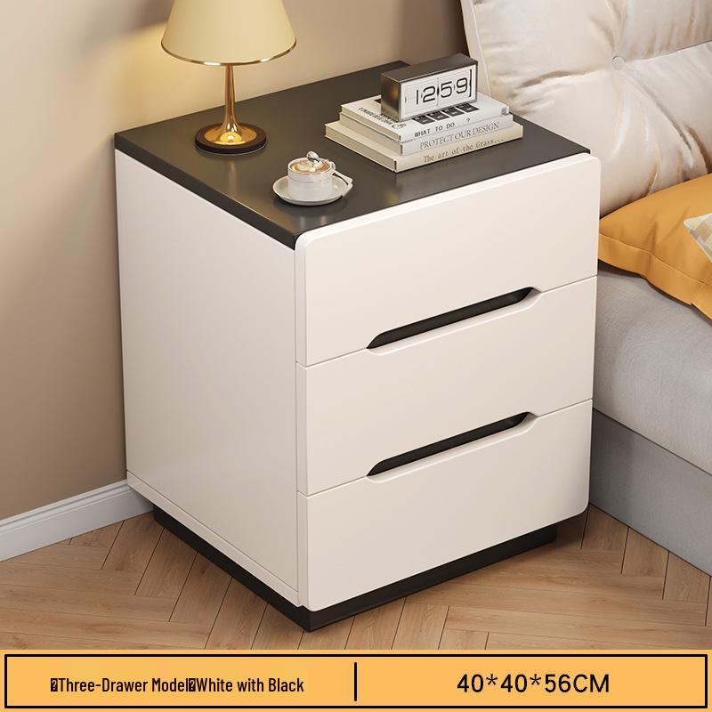 Luxury Nordic Bedside Table with Multi-Layer Shelves and Storage Drawers