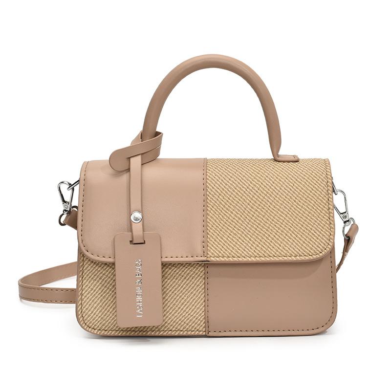 Contrasting Color Retro Portable Small Square Bag Women's 2025 New Fashion High-end Texture Shoulder Bag Personalized Commuter Messenger Bag