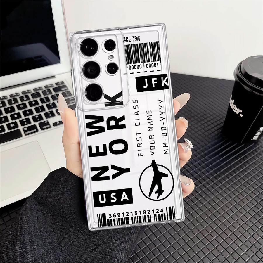 Fly To New York Case for Samsung Galaxy S26 S24 S23 Ultra S22 FE Note 20 Ultra 10 S21 S20 Plus S25 Edge Phone Cover