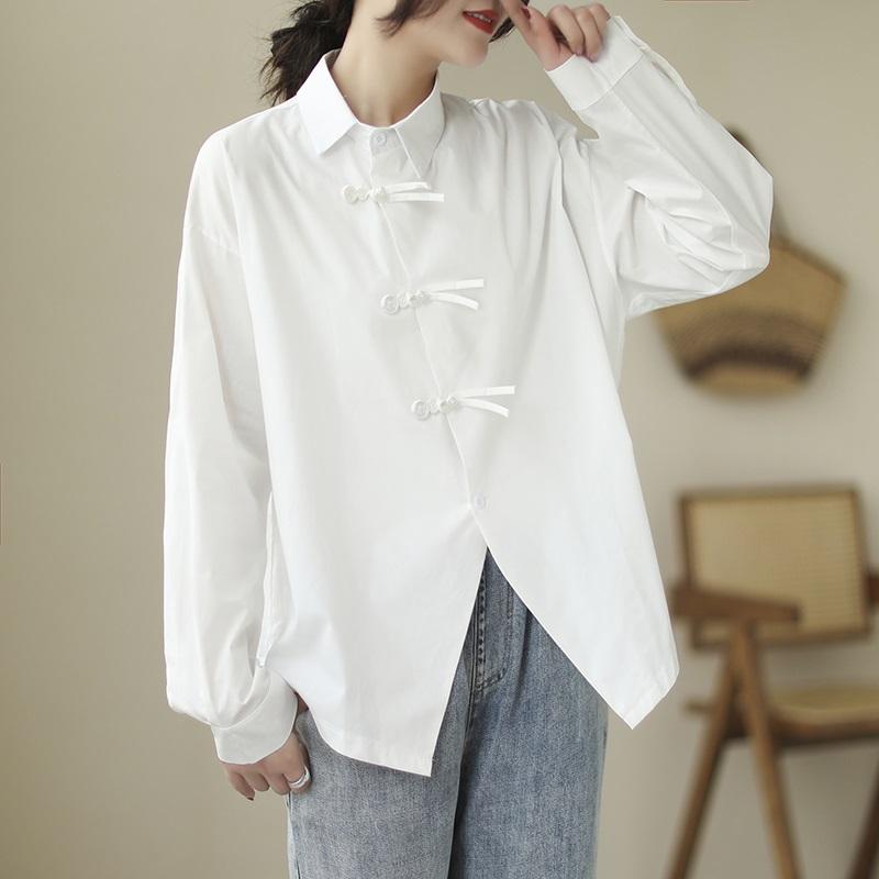 long sleeve plus size vintage shirts & blouses for blouse Casual loose spring autumn tops women button up shirt