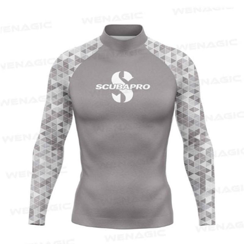 SCUBAPRO Uomo UPF 50 Manica Lunga Rash Guard Maglietta da Nuoto Surf Subacquea Estate Spiaggia Sport Acquatici