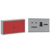 Workbench with Drawers 5 pcs Red Engineered Wood and Steel