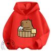 Loose Comfy Spring Autumn Hoodie Capybara Trendy Animal Motif Casual All Match Streetwear For Kids
