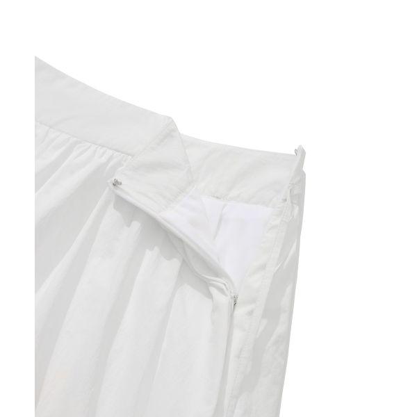 COVERNAT Loose Balloon Shape Solid Color Casual Skirt Women skirts White CO2402SR90WH