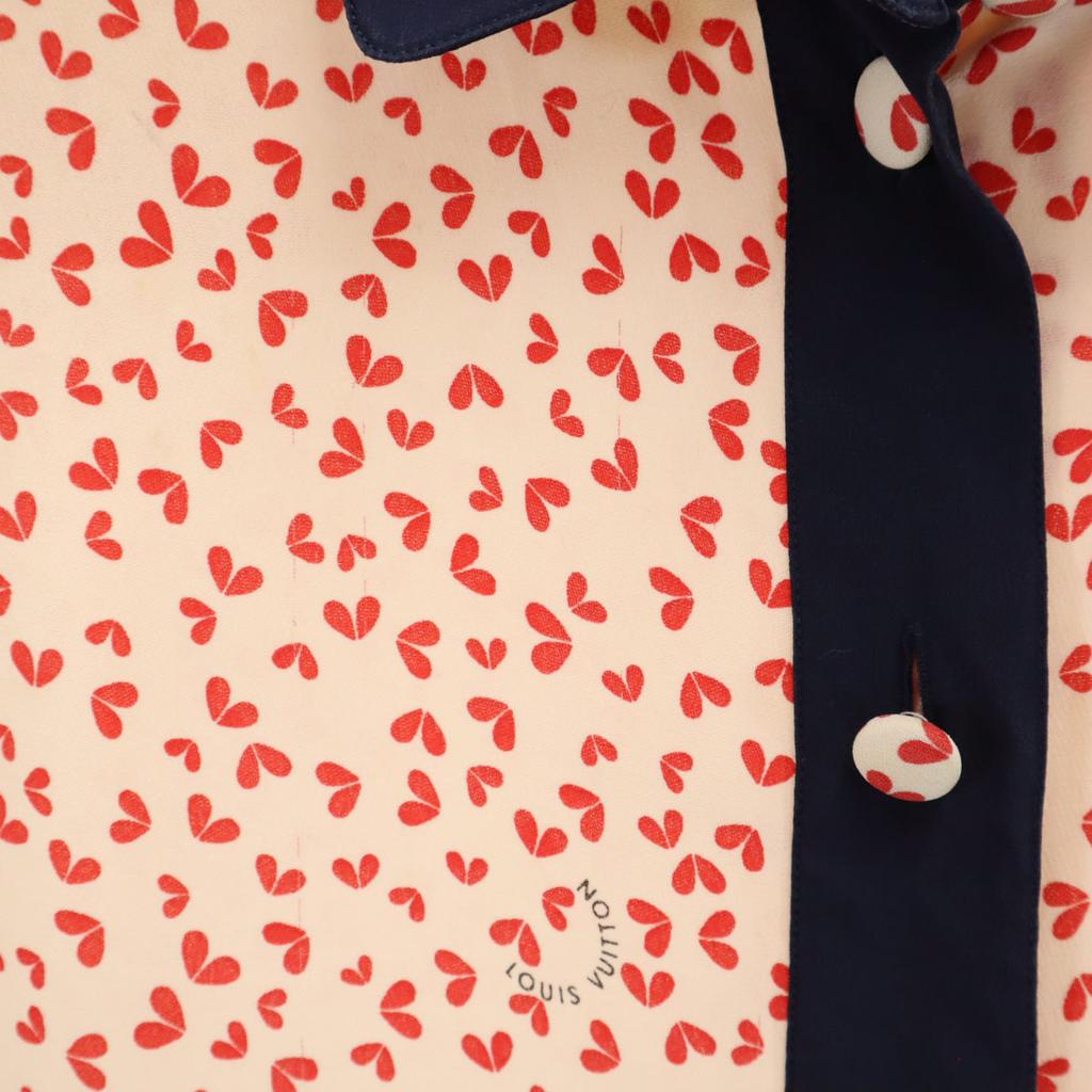 Louis Vuitton Made In Italy Overall Handle Short Sleeve Blouse 34 Ivory Women Used