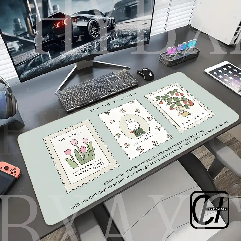 Kawaii Rabbit Mausepad Computer Keyboard Large Mouse Pad Desk Mat Office Accessories Cabinet Cushion Pc HYBXAXC Non-Slip HD Rug