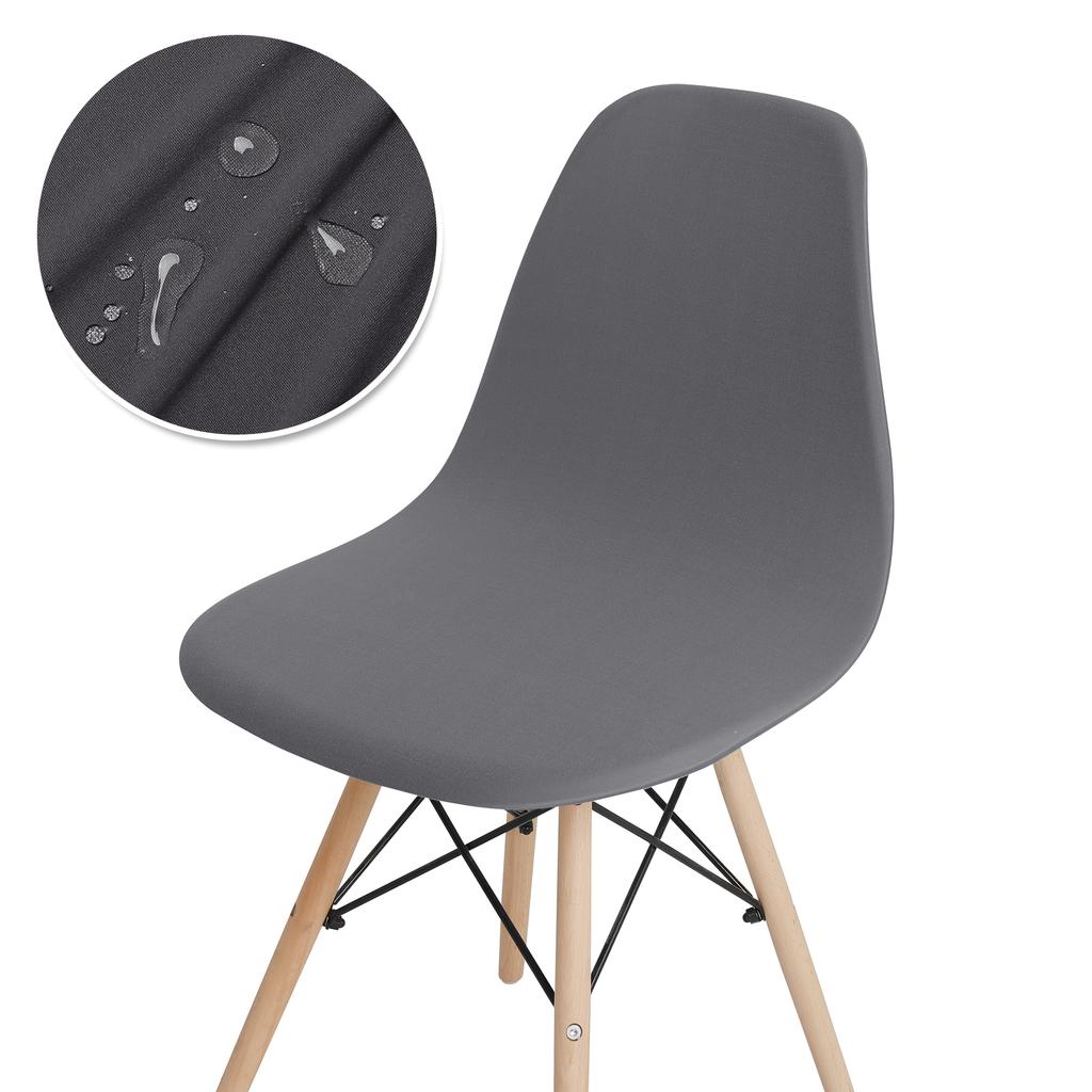 Waterproof Shell Chair Cover Elastic Short Back Chair Cover Stretch Solid Color Chair Seat Cover For Hotel Home Living Room 1pc