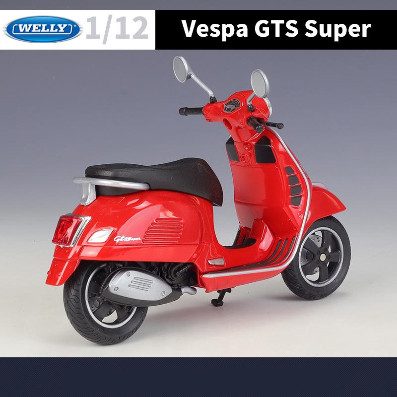 Welly 1/12 Vespa GTS Super 2020 Alloy Classic Leisure Motorcycle Model Simulation Metal Street Motorcycles Model Childrens Gifts