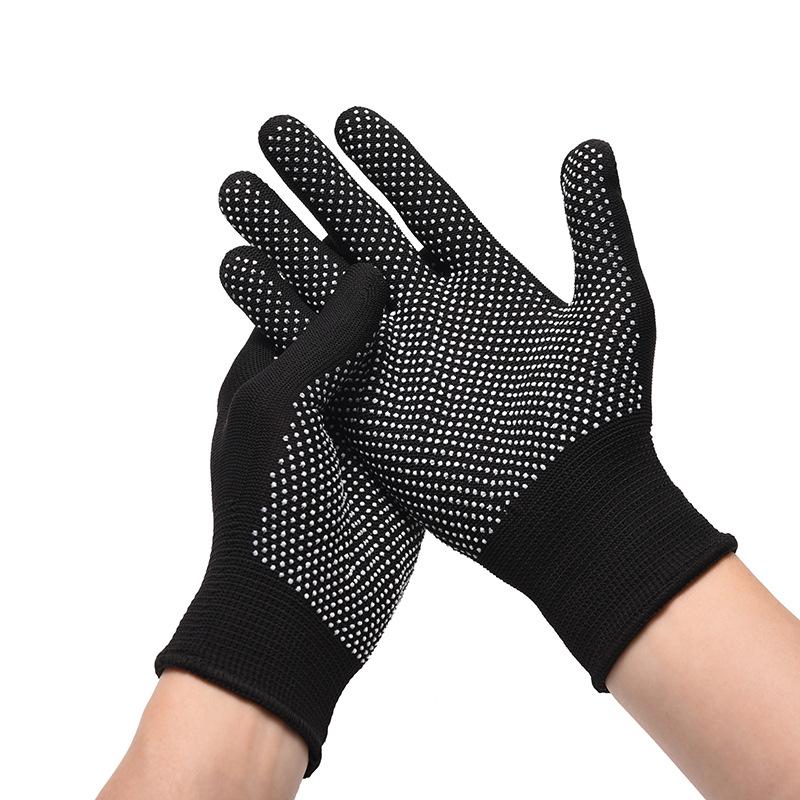 Thin Full-Finger Anti-Slip Work Gloves with Sun Protection & Nylon Dots for Construction & Labor Handling.