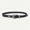 PU Waist Belts with Alloy Carved Buckle Thin Adjustable Waist Belt Woman Girls Jeans Dresses Skirt Coat Waistband