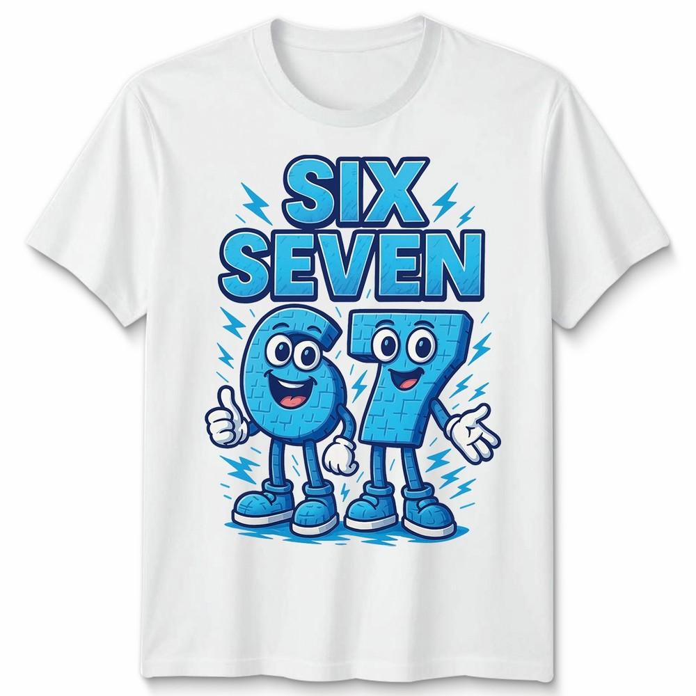 Six Seven Number 67 Cartoon Funny Retro Gamer Style Unisex Tshirt Gift