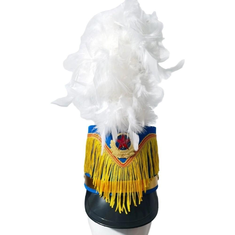 Striped Drum Band Hat Kids Guard Parade Cap Stylish Drummer Hat Halloween Theme