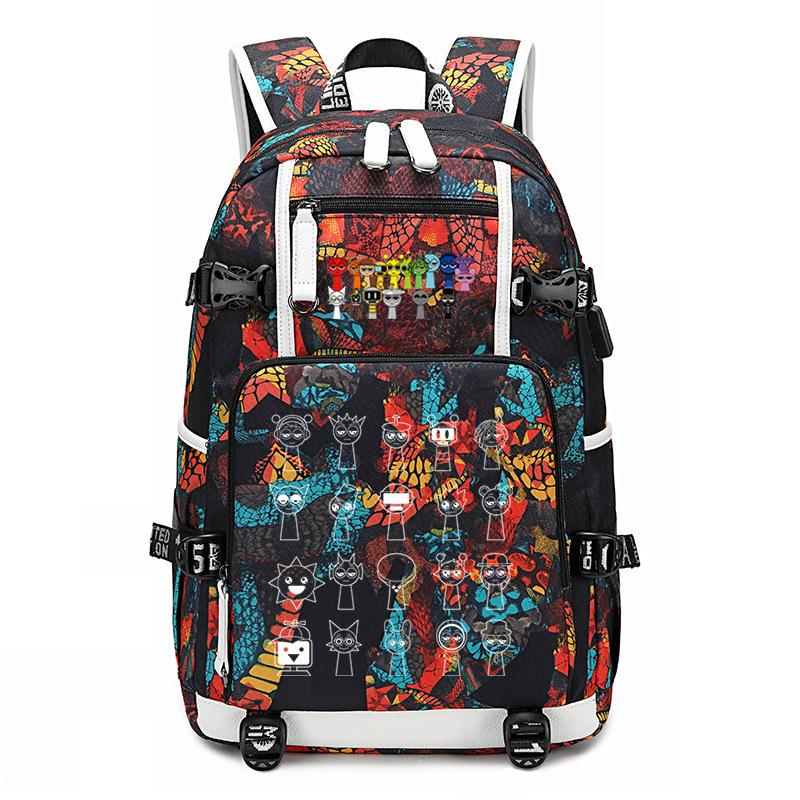 Student Schoolbag Creative Game Music Box Cartoon Weekly Printing Lace Lightweight Spine Backpack