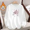 Sudadera de cuello redondo para mujer con forro polar - Tendencia Otoño/Invierno 2025: Top Simple, Versátil, Rejuvenecedor, de Manga Larga Gruesa