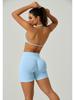 European Halter Neck Seamless Yoga Bra: Sexy, High Elasticity, Matte Finish, Beautiful Back Design