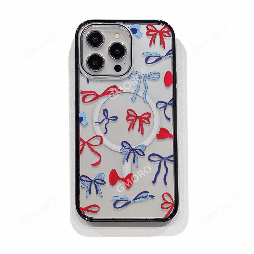 New Color Bow for iPhone17 Premium Mobile Phone Case Apple 16Pro Acrylic Hard Case