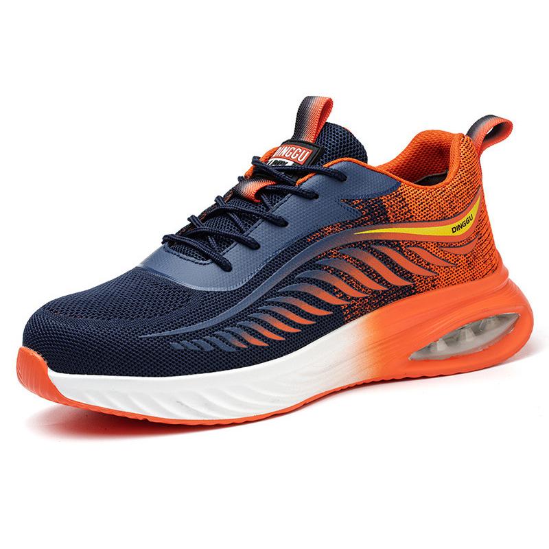 

Imwete Men Work Safety Footwear Air Cushion Security Steel Toe Shoes Puncture-Proof Safety Boots Lightweight Protective Sneakers 45