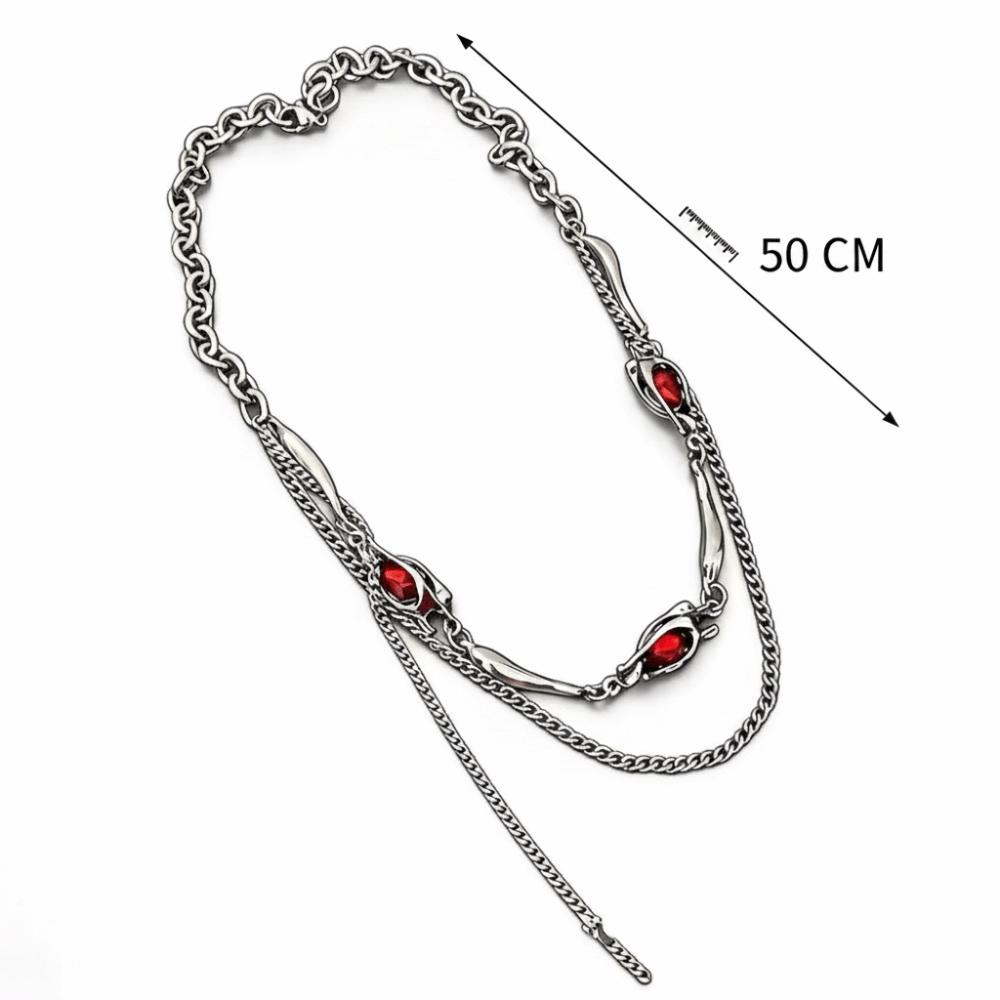 Adjustable Tassel Necklace Y2K Choker Chain Fashion Zircon Choker Necklace  Men