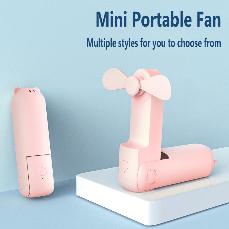 Summer Handheld Fan With Long Battery Life 2-in-1 Mini Fan USB Charging Portable Folding Fan Office Student Small Electric Fan