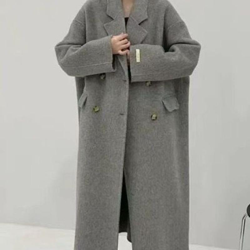 New Autumn and Winter Double-sided Wool Coat Long Korean Style Loose Casual Long Woolen Jacket