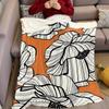 Orange Flowers Flannel Blanket Warm Soft Halloween Christmas Couch Warm Cozy Decorative Decor Gift for All Season