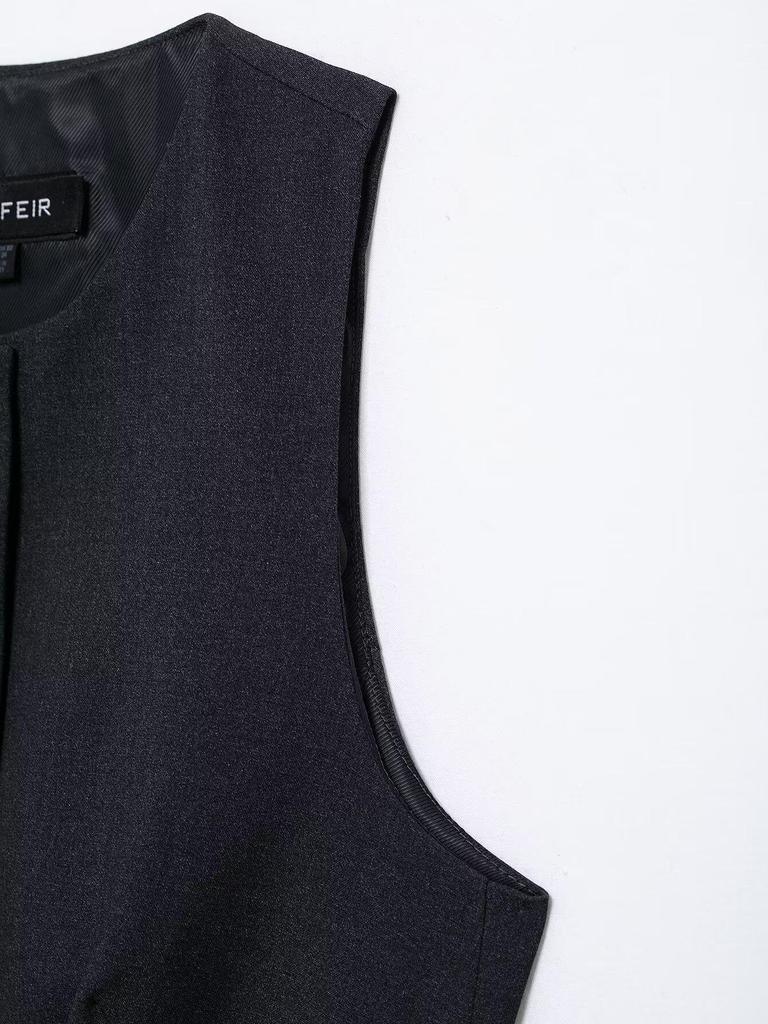 Vestă fără mâneci slim fit pentru femei, stil european și american, Primăvara 2025, Veston, Fustă și Pantaloni