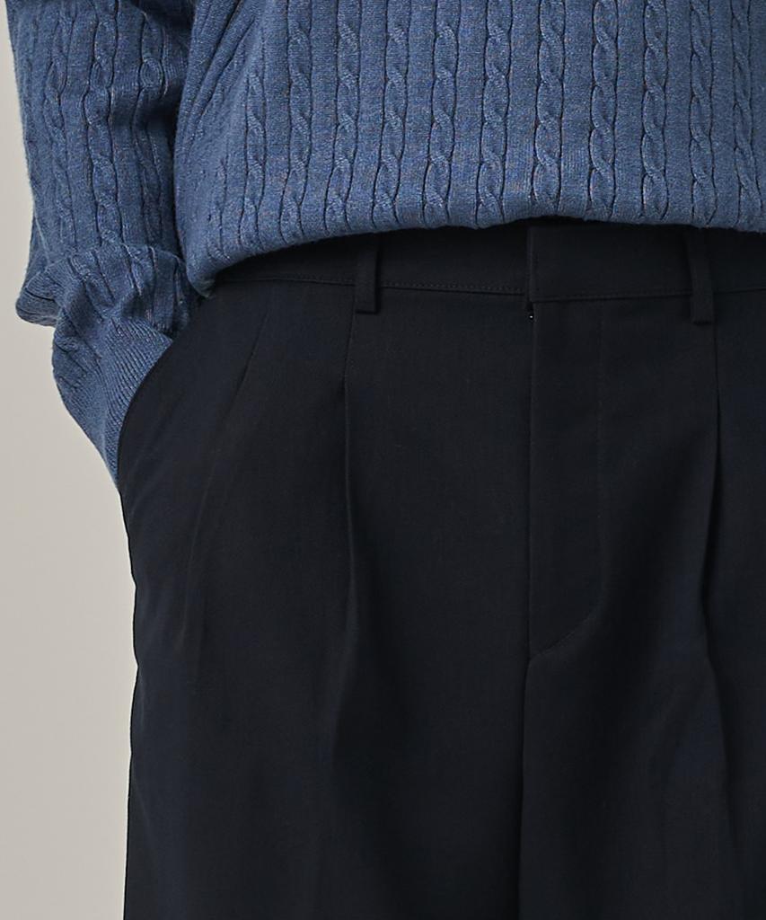 ANALOG MOOD Double-Pleat Wide Winter Slacks (Navy)