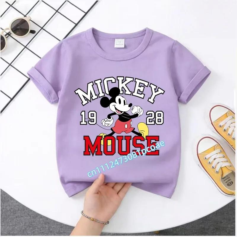2026 Boys Girls Shortsleeved Printed Tshirt Mouse Cartoon Children 100 Cotton Soft Breathable Loose Sports Comfortable