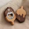 1/2Pcs Ice Cream Bottle Opener Refrigerator Magnet Wooden Fridge Magnet Bottle Opening Tool Home Office Kitchen Decoration