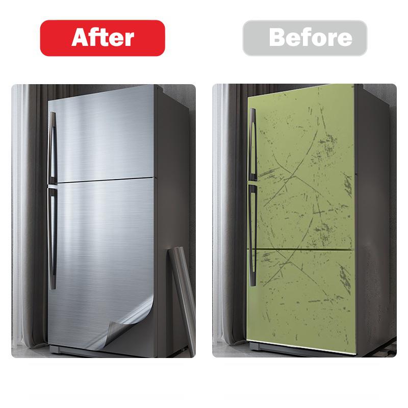 Sticker de perete argintiu 40cm sticker decorativ din oțel inoxidabil bucătărie living frigider blat tapet autoadeziv