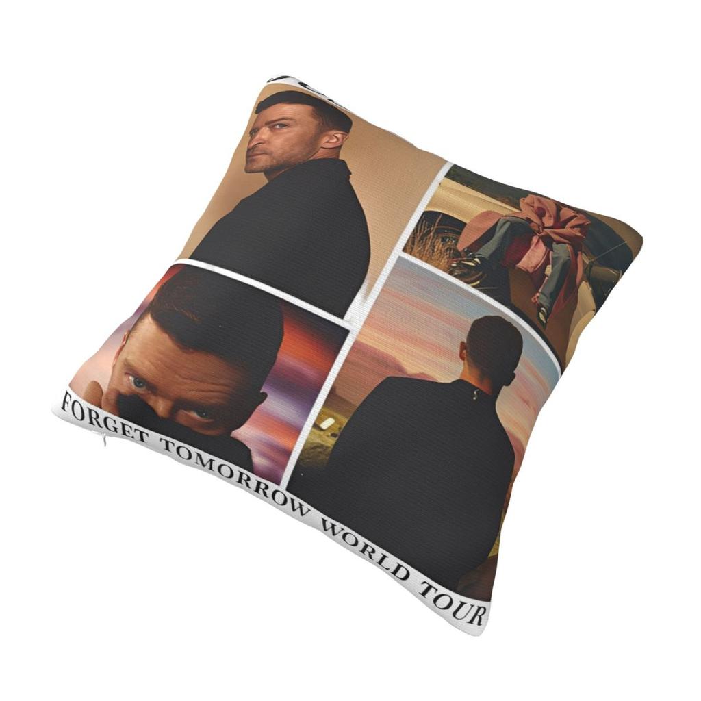 Federe Stampa Justin Timberlake World Tour Copricuscino Coperta Cuscino Coperta Y2K Decorazioni per la Casa Quadrato Multimisura