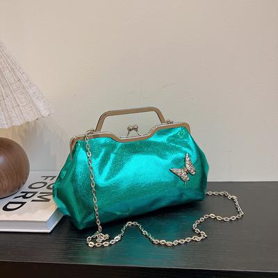 Sac de soirée pour femme, pochette dorée, sac à bandoulière avec chaîne, sac à bandoulière tendance