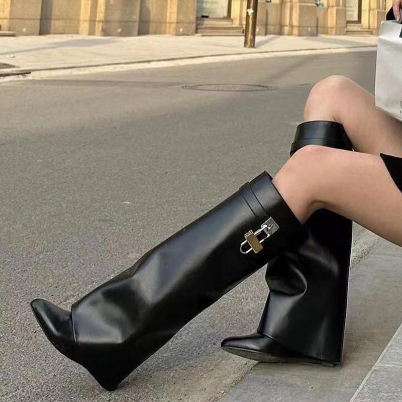 

Европейские и американские ботфорты, зимние остроносые ботильоны-брюки 35 чёрный