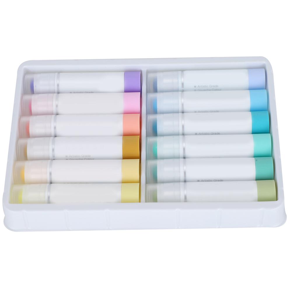 12Pcs WaterSoluble Crayon Rotatable Gouache Color Oil Pastels Children Painting Stick