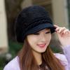Fleece rabbit fur hat women's knitted hat winter winter thickened ear protection warm hat middle old hat women