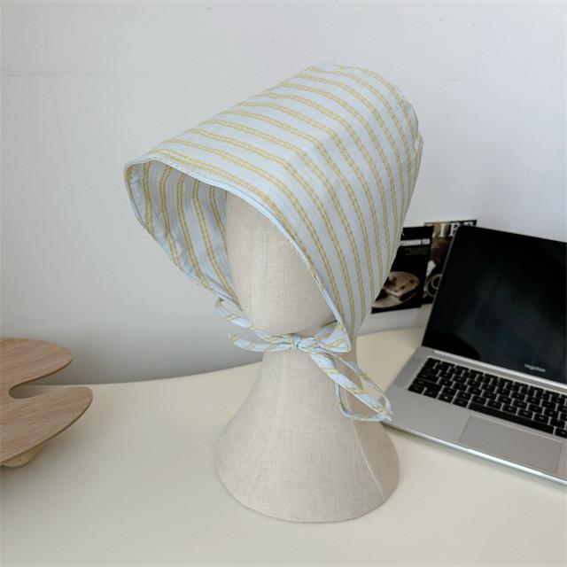 Summer Womens New French Style Wide Brim Bucket Hat With Elegant Stripes And Sun Protection
