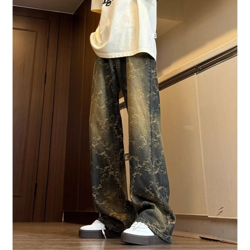 Джинсы JYL мужские жаккардовые винтажные Cleanfit узкие прямые повседневные джинсовые L амазонка